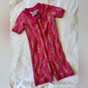 Hanna Andersson Vibrant Seahorse Baby Romper Shortie Zip 12-18 months